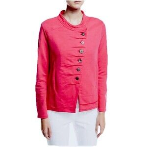 Neon Buddha Bright Pink French Terry Long Sleeve Harbor Jacket Size L